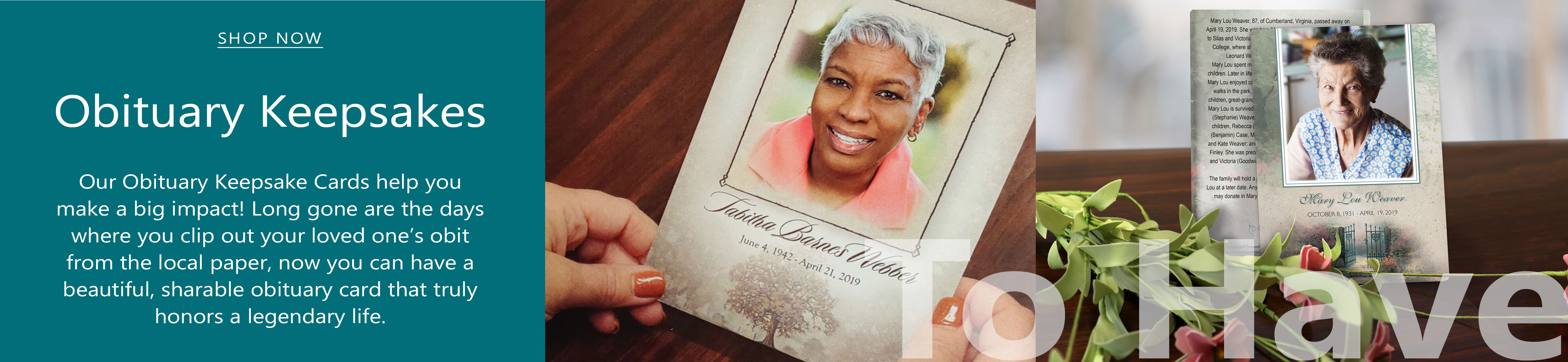 Shop Obituary Keepsakes
